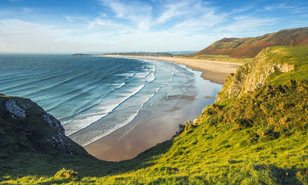Beach and Sea View from a Cliff, Wales