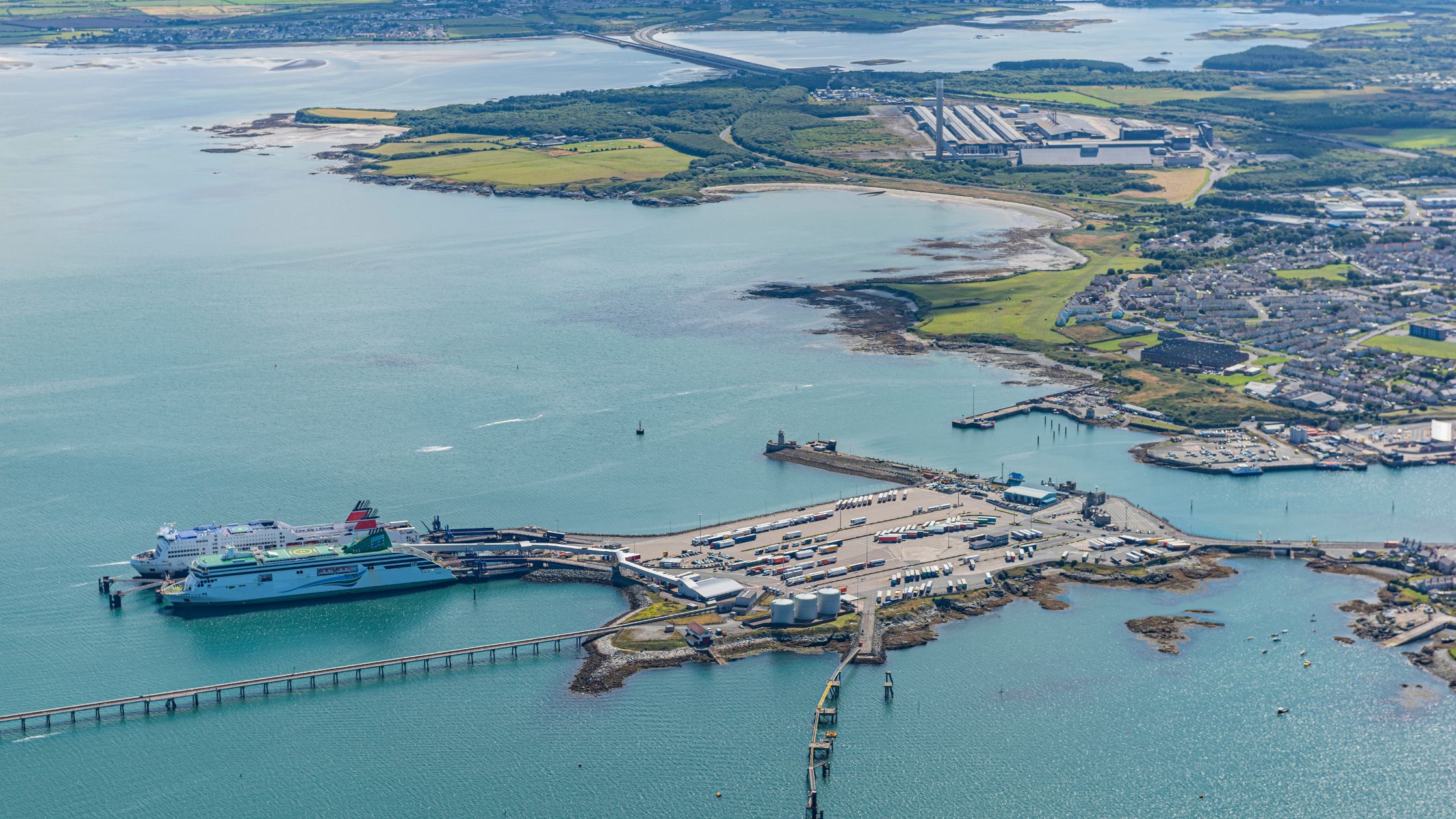 Aerial Views of the port of Holyhead, Anglesey, North Wales